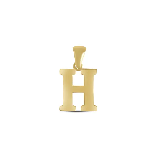 Pandantiv aur 14K litera H Initial Signature