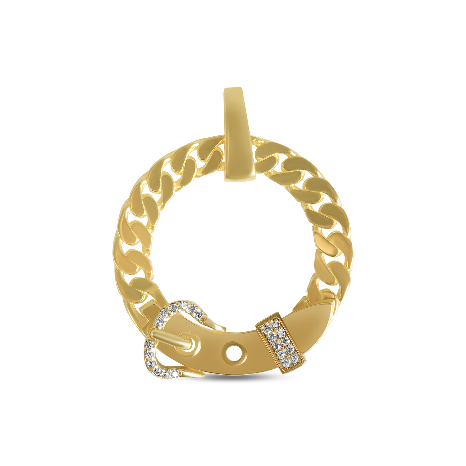 Pandantiv aur 14K in forma de curea cu Zirconia Belt Icon
