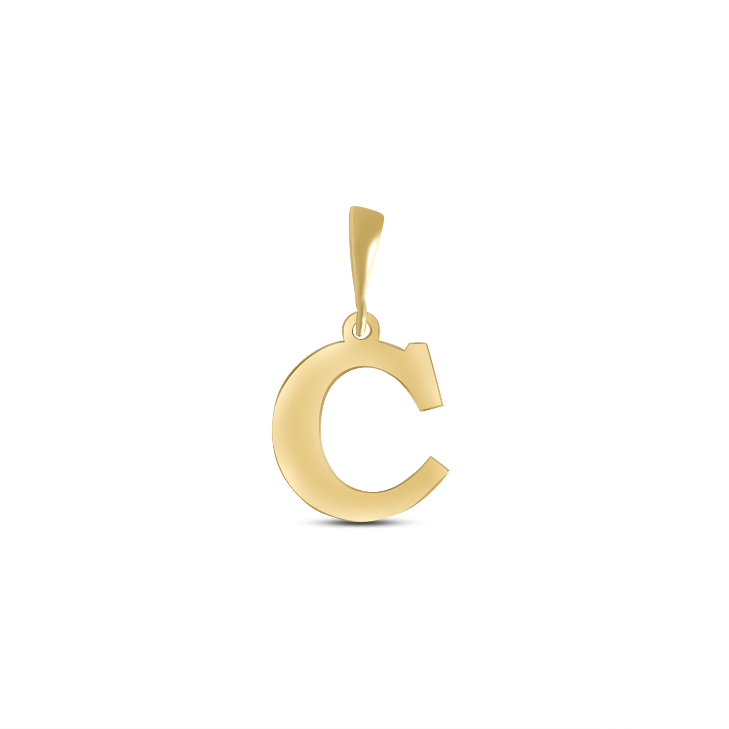 Pandantiv aur 14K litera C Initial Glow