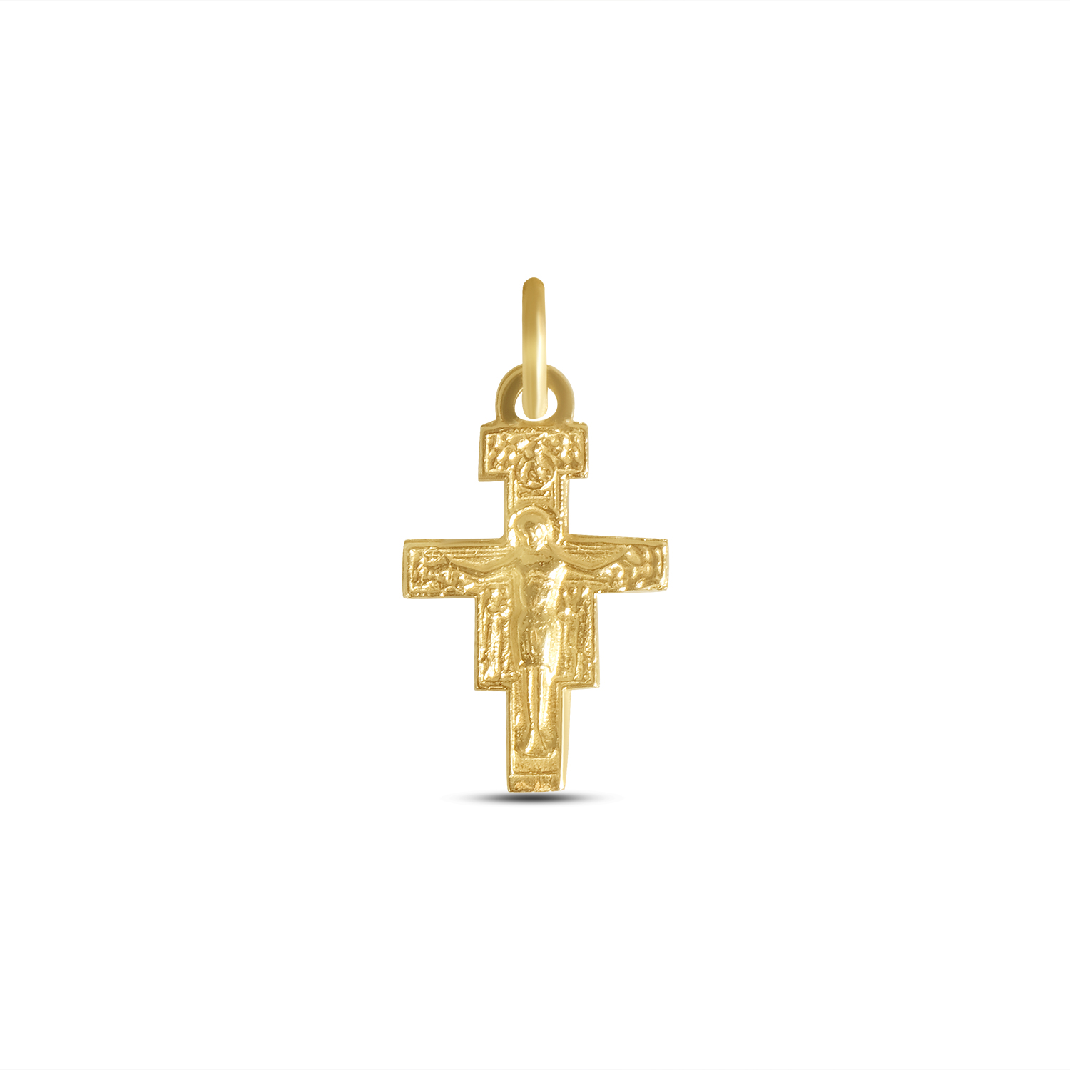 Pandantiv aur 14K tip cruce cu detalii relief Sacred Cross