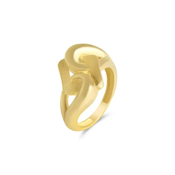 Inel aur 14K model romb cu noduri sculpturale Knoted Diamond