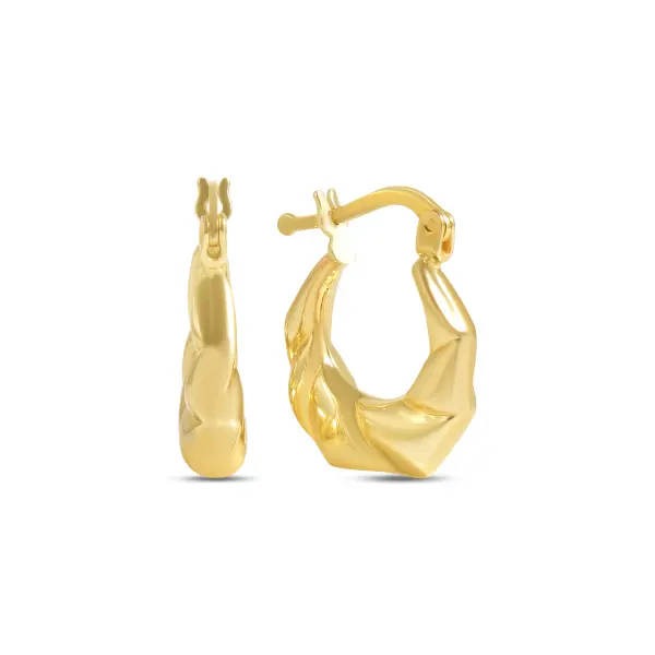 Cercei aur 14K rotunzi cu design modern Twisted Glow