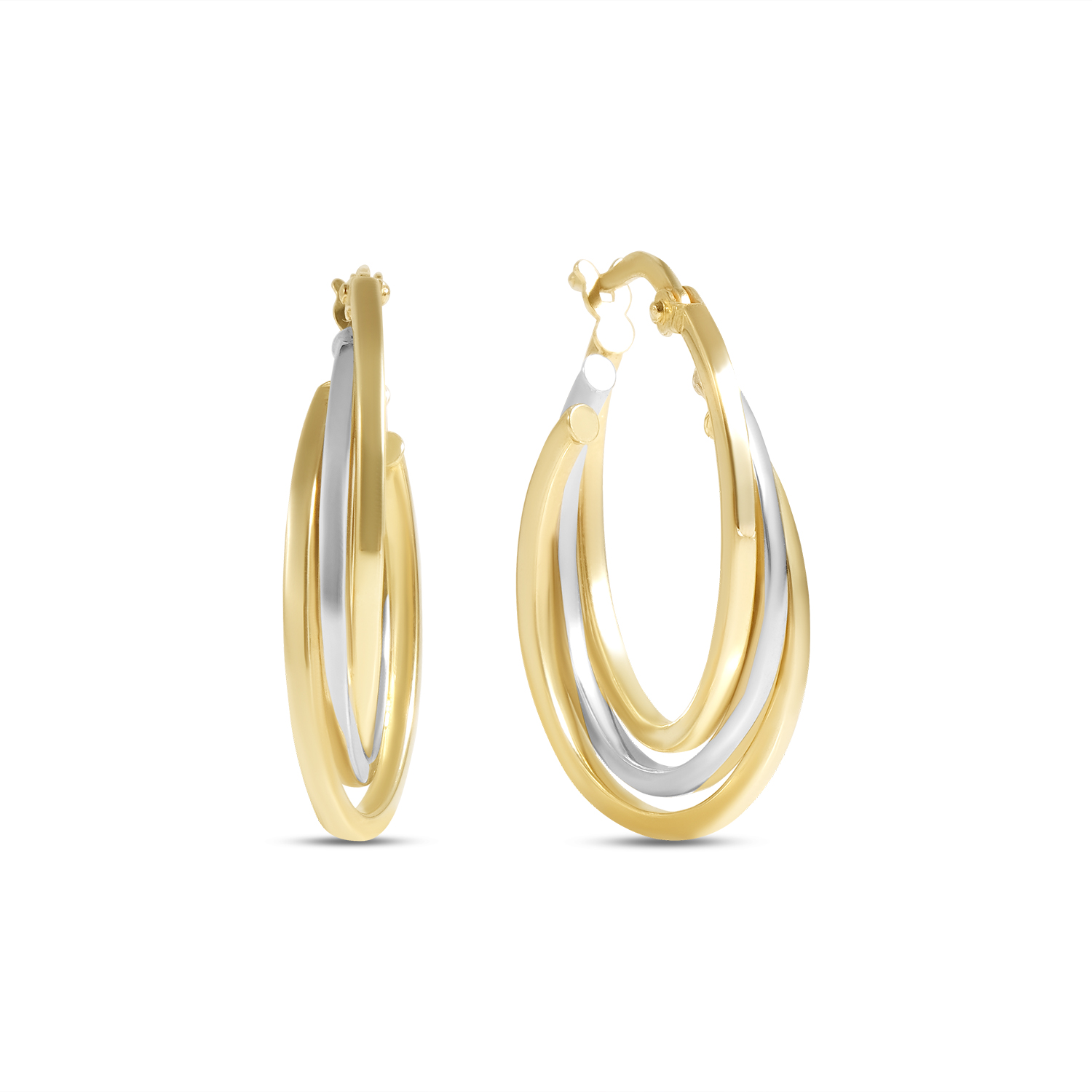 Cercei aur 14K cu linii intrepatrunse Interlace Glow