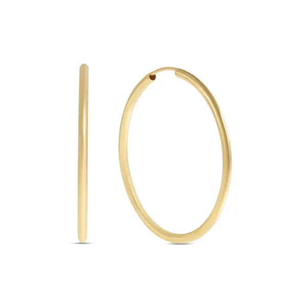 Cercei aur 14K rotunzi clasici cu design minimalist Pure Circle