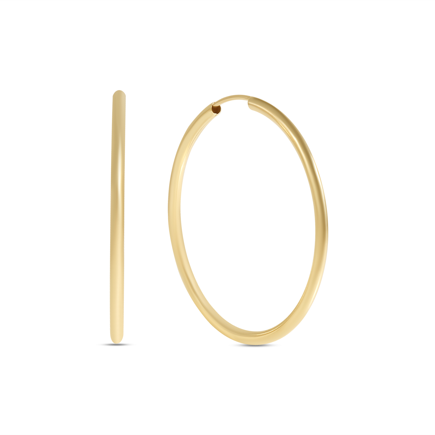 Cercei aur 14K rotunzi clasici cu design minimalist Pure Circle