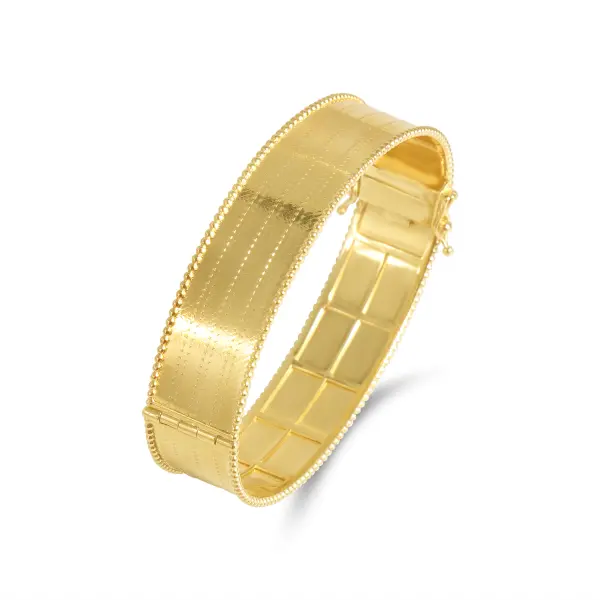 Bratara aur 14k fixa lata cu design texturat Imperial Texture