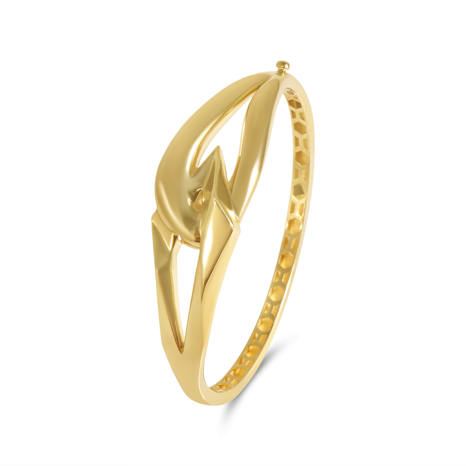 Bratara aur 14k fixa cu nod rotund si nod ascutit Dual Knot Signature