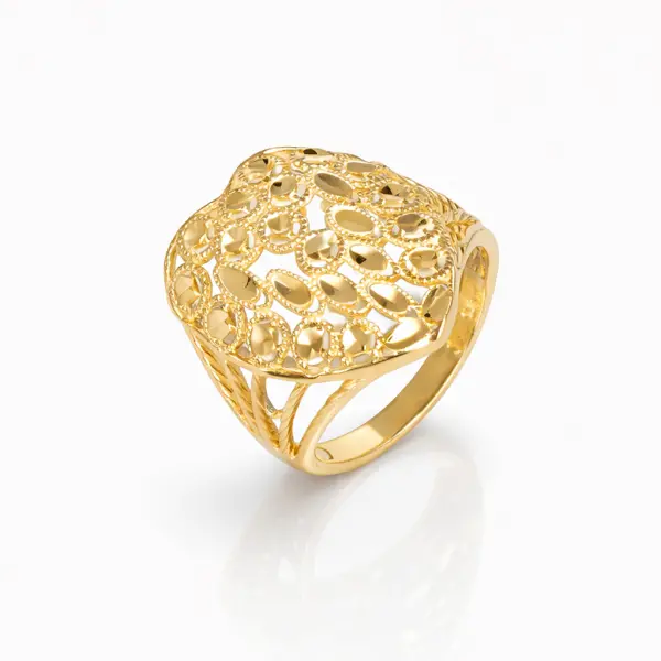Inel aur 14K design filigranat in forma de inima Heart of Gold