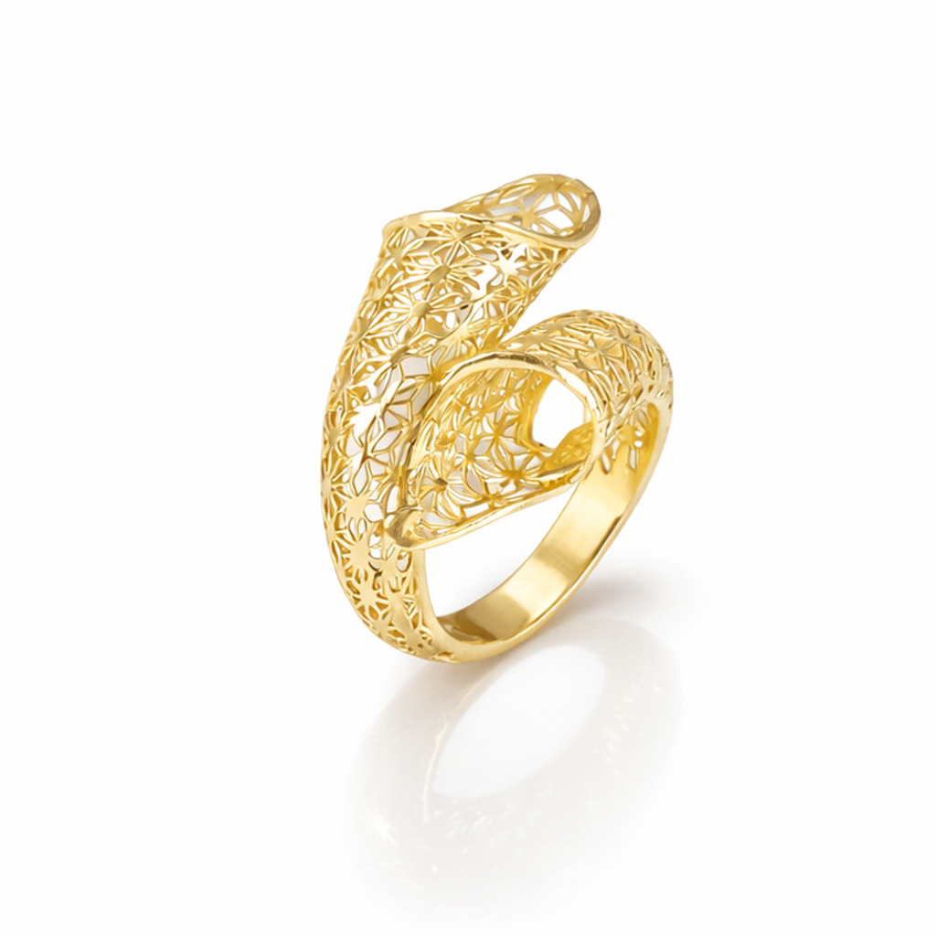 Inel aur 14K model rasucit filigranat Golden Twist
