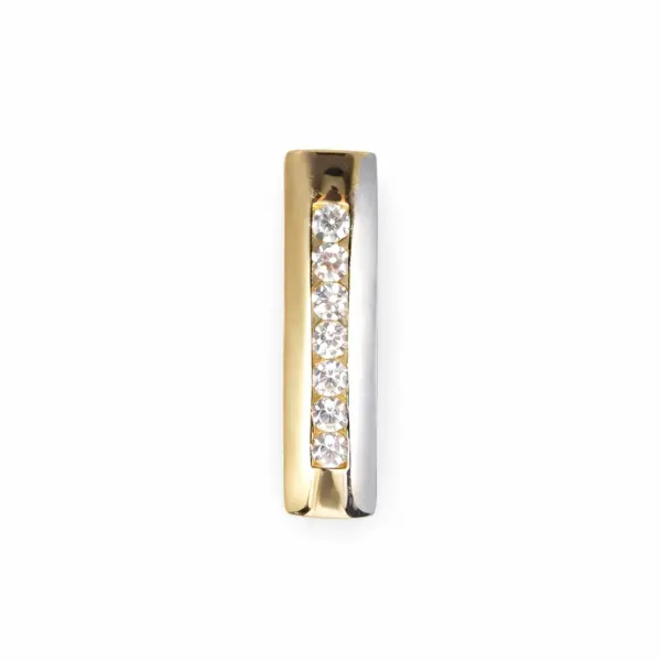 Pandantiv aur 14K cu linie de pietre Zirconia Linear Glow