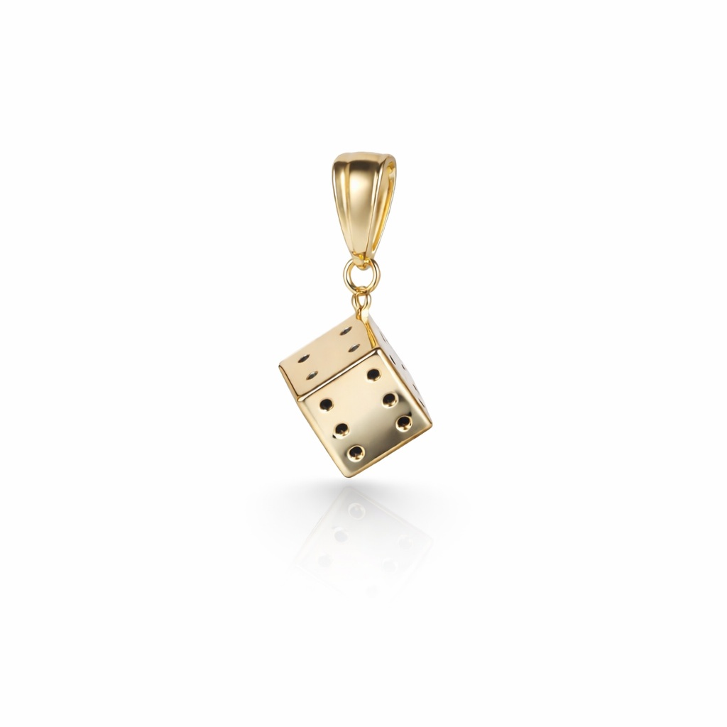Pandantiv aur 14K model zar Lucky Dice