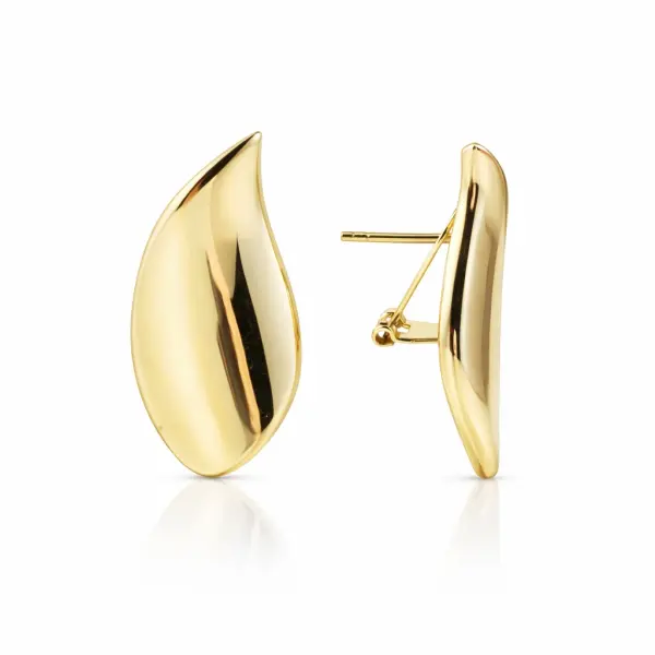 Cercei aur 14K in forma de picatura cu finisare lucioasa Liquid Glow