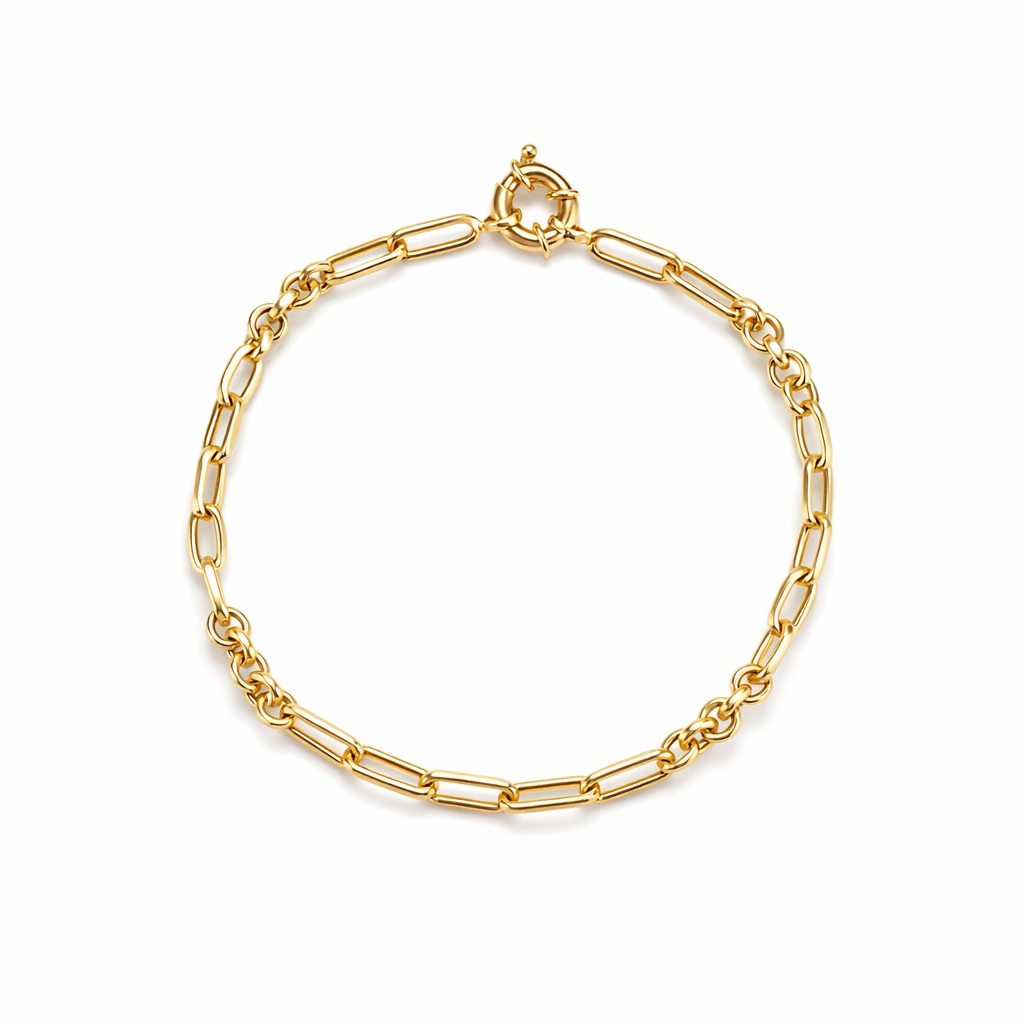 Bratara aur 14K cu 3 tipuri de zale diferite Triple Link Harmony