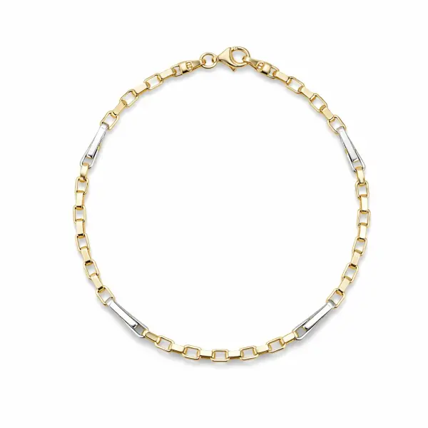 Bratara aur 14K cu zale ovale si zale lungi Elegant Fusion Links