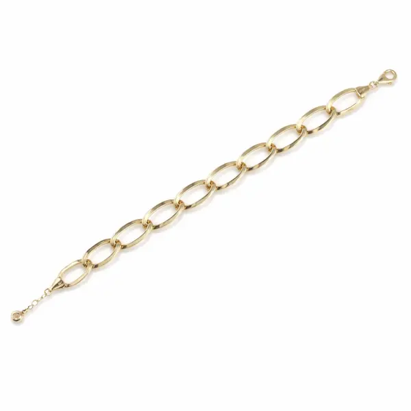 Bratara aur 14K cu zale mari ovale si piatra Zirconia Oval Radiance Link