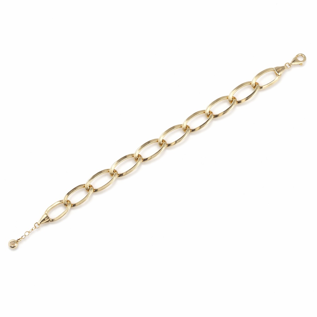 Bratara aur 14K cu zale mari ovale si piatra Zirconia Oval Radiance Link