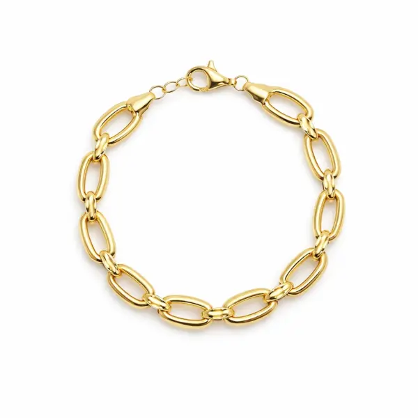 Bratara aur 14K cu zale ovale groase Bold Oval Chain