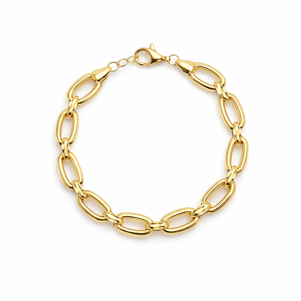 Bratara aur 14K cu zale ovale groase Bold Oval Chain