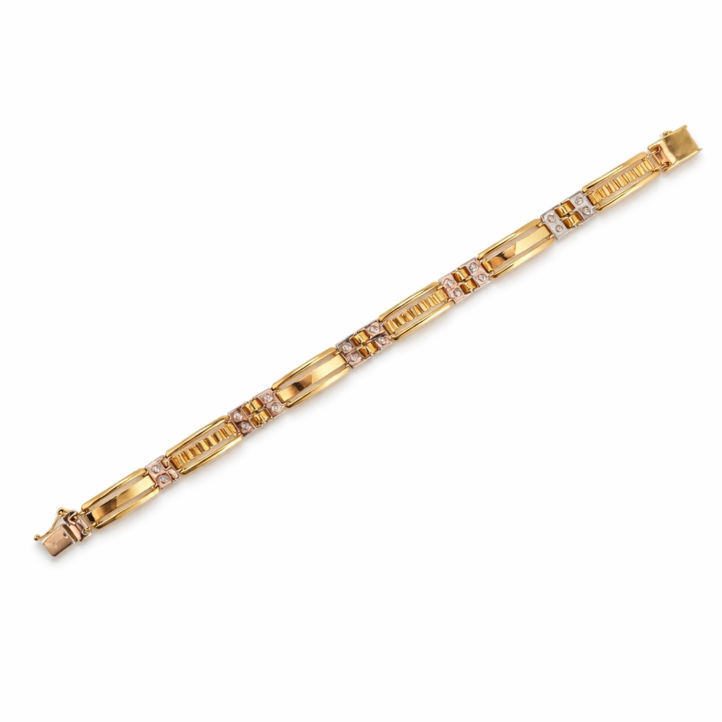 Bratara aur 14K cu texturi diferite si finisaj mat si lucios Urban Contrast Steel