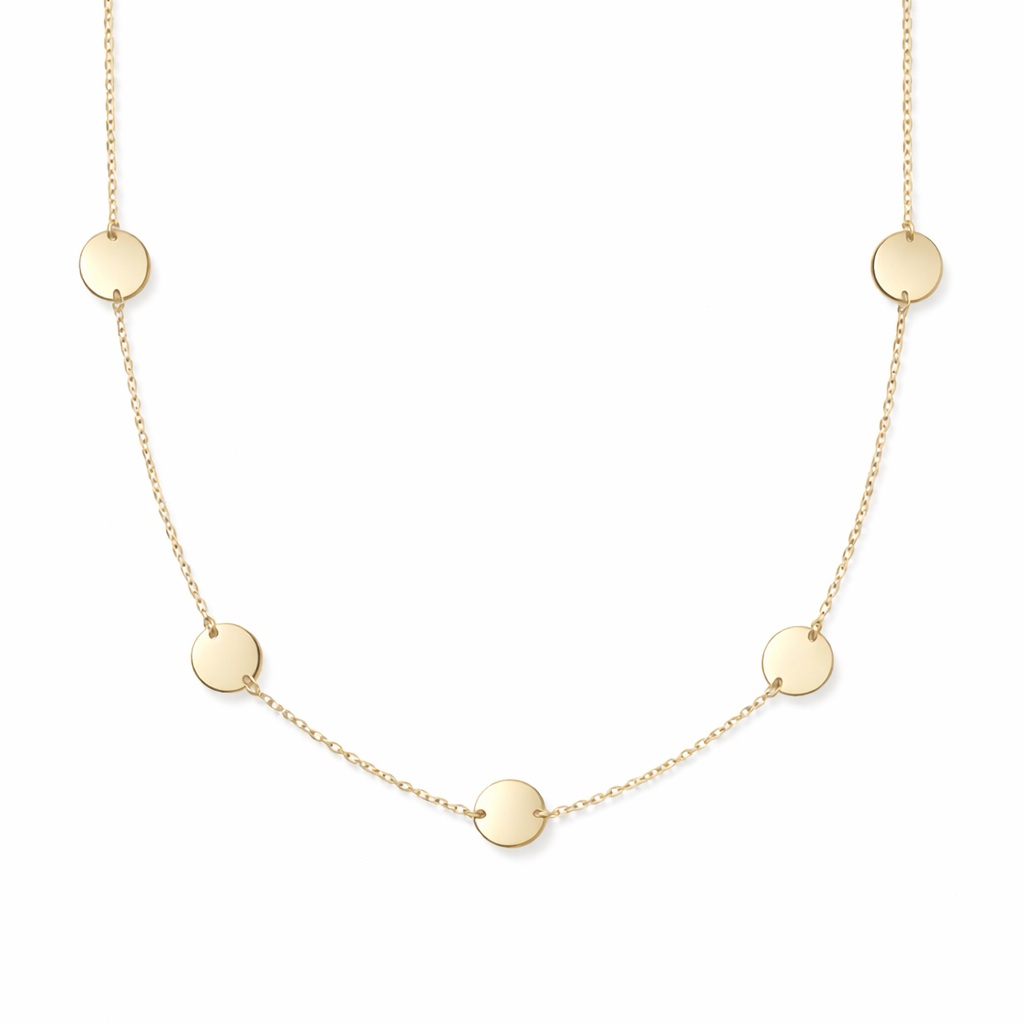 Colier aur 14k cu banuti fine Golden Coins Delicate