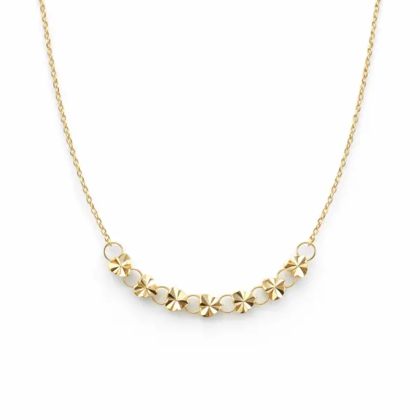 Colier aur 14k cu pandantive inimi texturate Romantic Spark