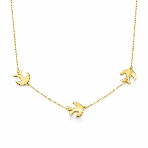 Colier aur 14k cu pandantive in forma de pasari Golden Bird