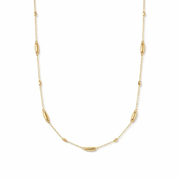 Colier aur 14k cu pandantive cilindrice si ovale Geometric Glow