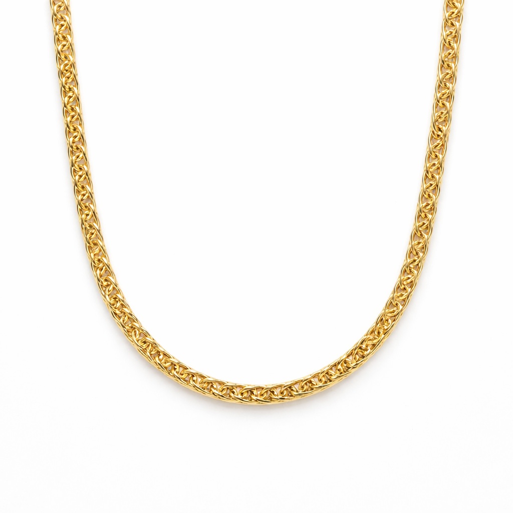 Lant aur 14k cu zale drepte late si structura compacta Bold Linear Chain