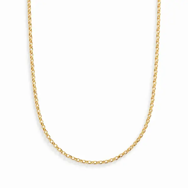Lant aur 14k cu zale rotunde si margini drepte Modern Circle Edge