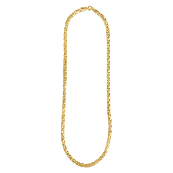 Lant aur 14k cu zale reliefate groase si structura masiva Royal Relief Chain