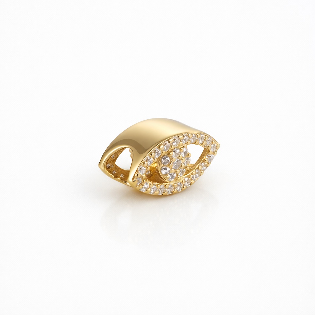 Charm aur 14k ochi cu pietre Zirconia Mystic Eye