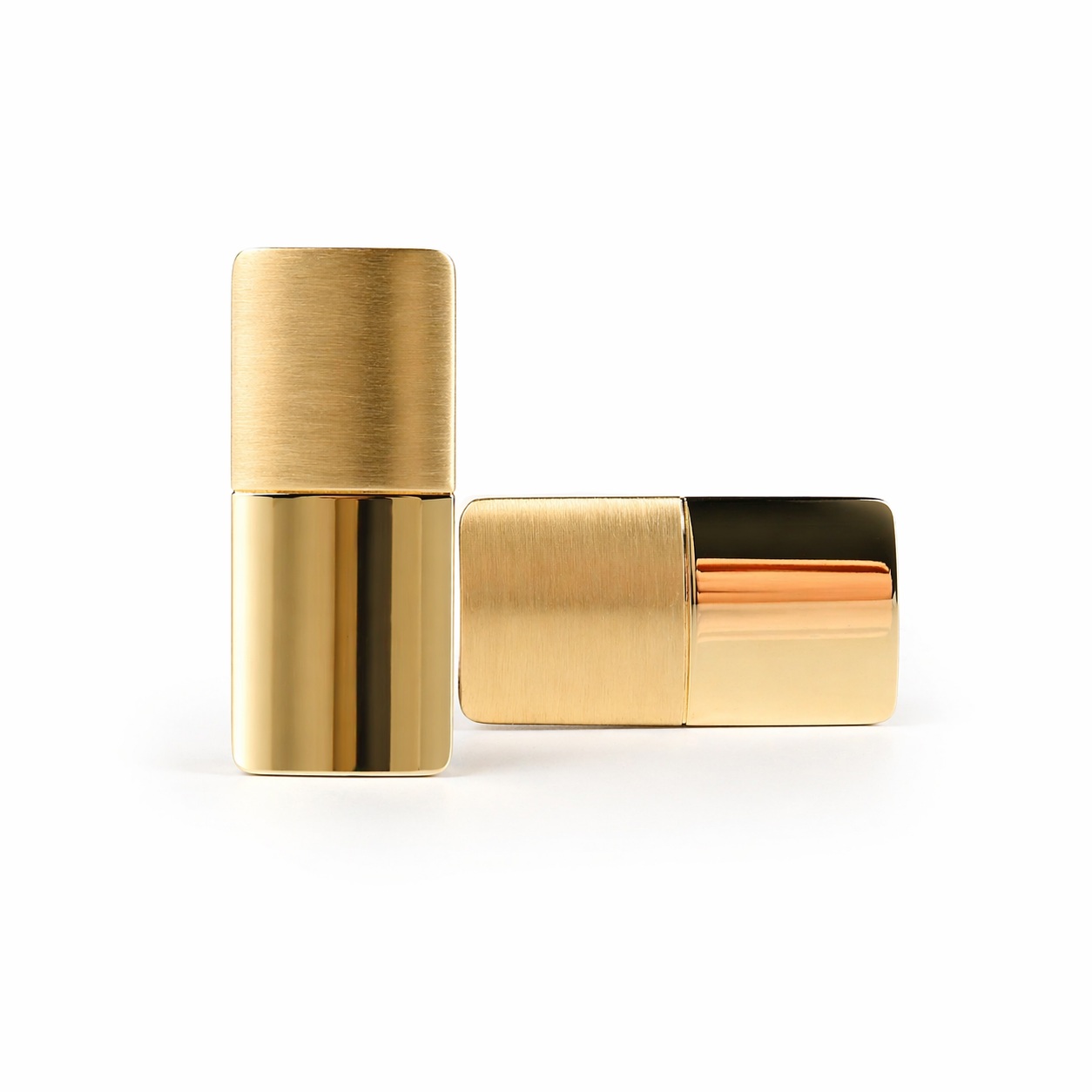 Butoni aur 14K bicolori lucios mat Dual Finish Prestige