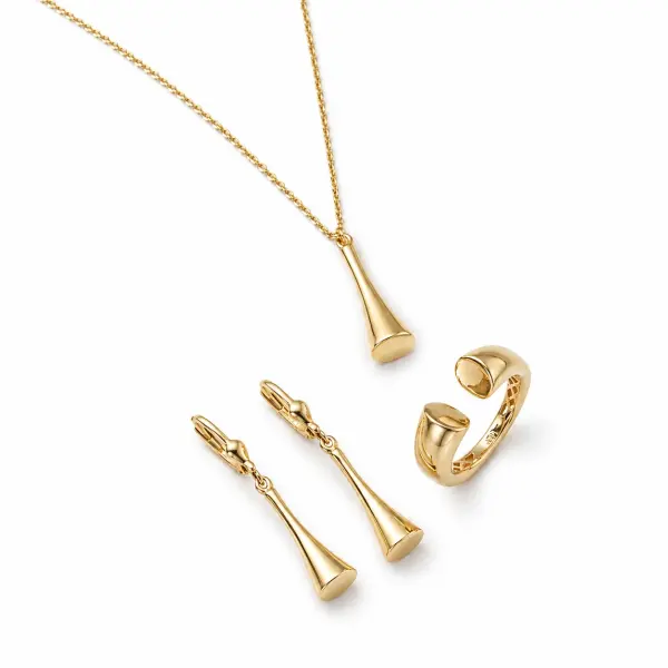 Set aur 14K abstract sculptural Aurelia Forme
