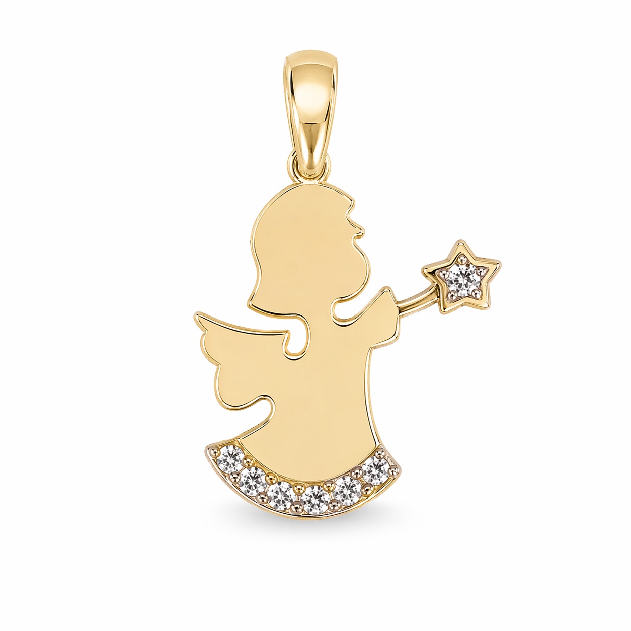 Pandantiv aur 14K model zana cu pietre Zirconia Fairy Dream Charm
