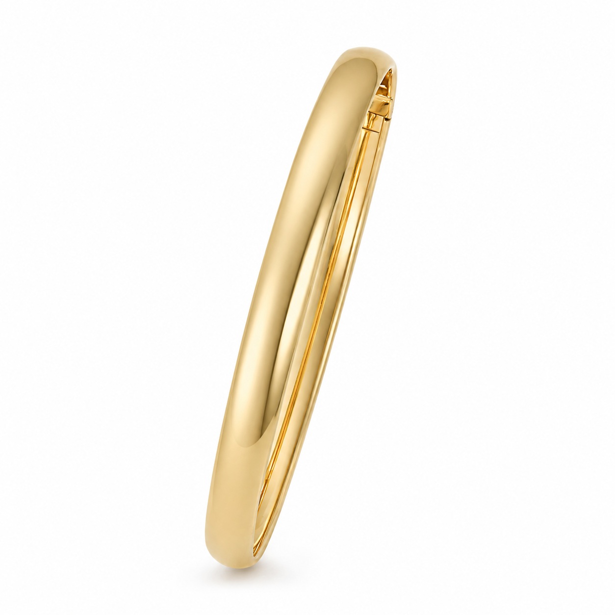 Bratara aur 14k fixa cu design simplu fin si margini rotunjite Golden Silhouette
