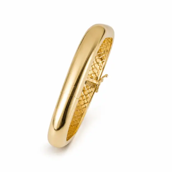 Bratara aur 14k fixa dreptunghiulara cu margini rotunjite Glossy Frame