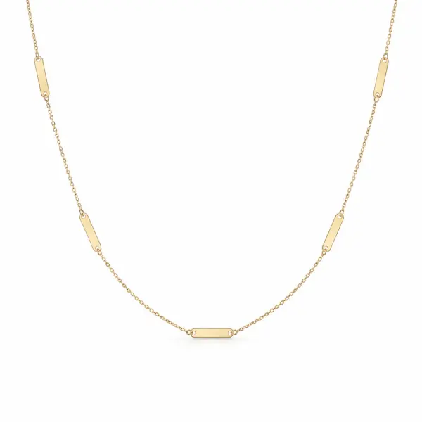 Colier aur 14k cu placute si zale subtiri Golden Line Essence