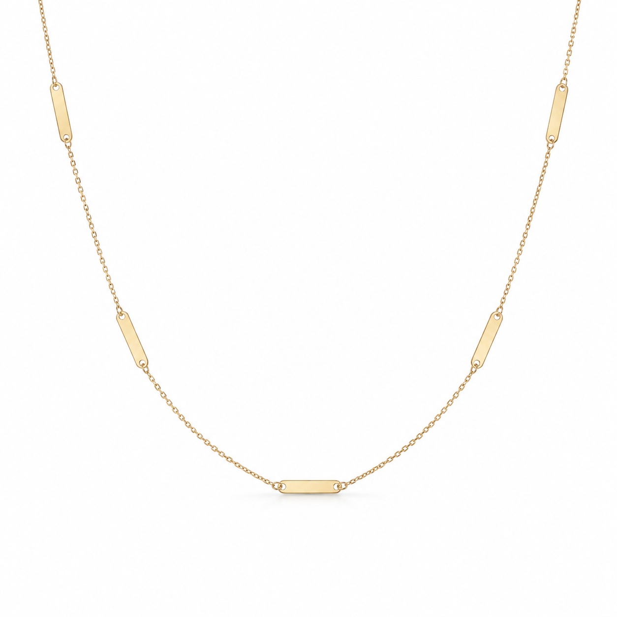 Colier aur 14k cu placute si zale subtiri Golden Line Essence