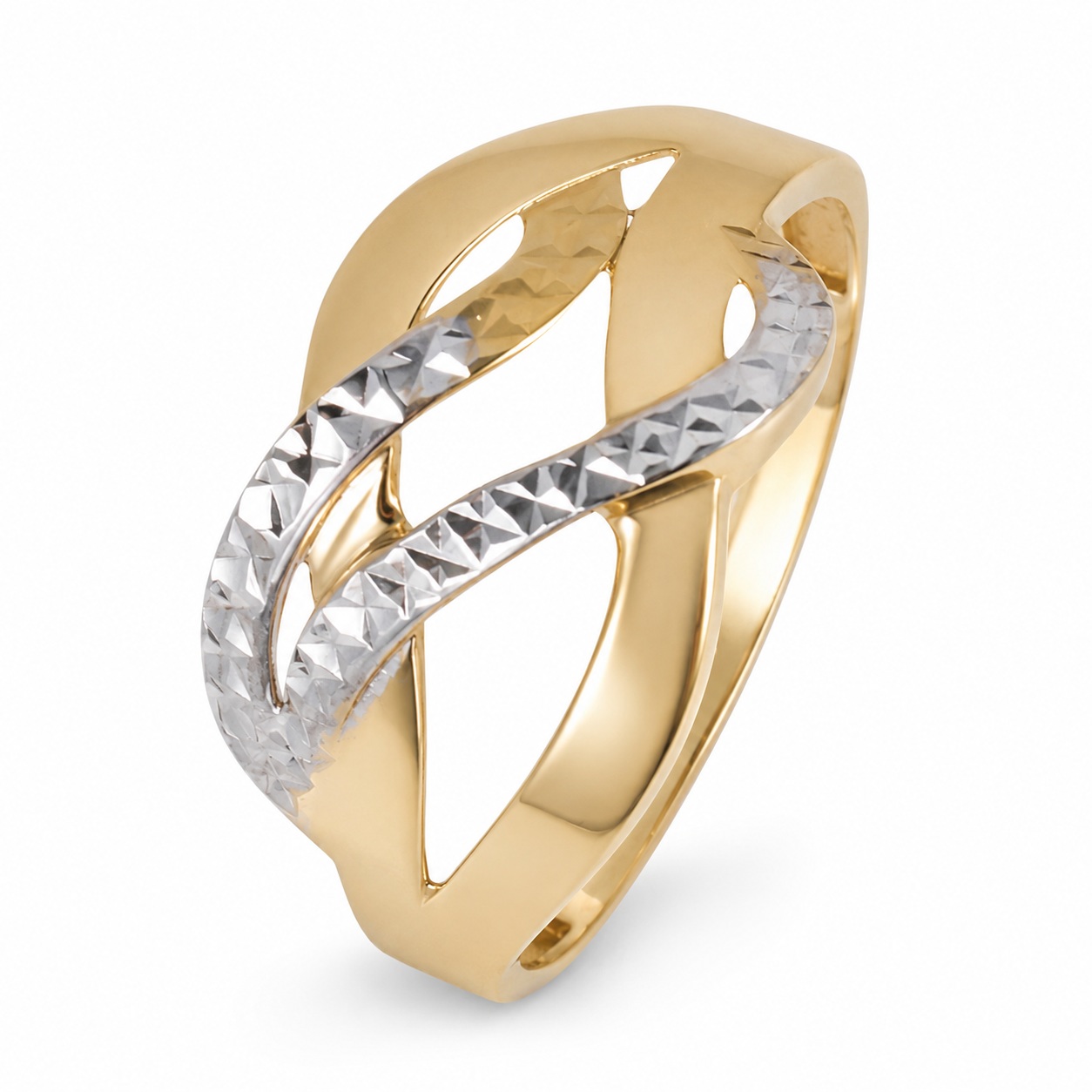 Inel aur 14K cu impletituri texturate Velvet Weave
