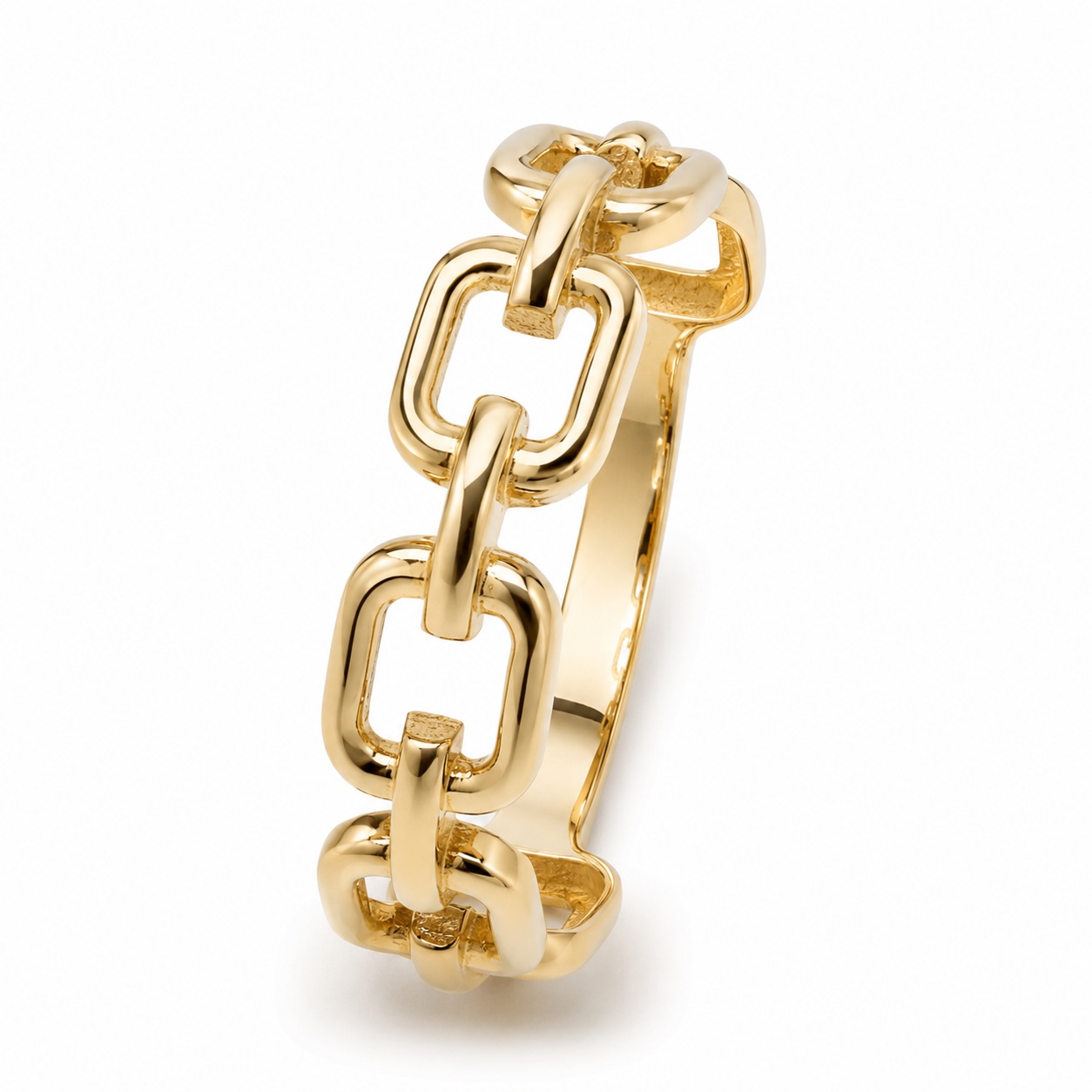 Inel aur 14K cu zale patrate Square Link Glow