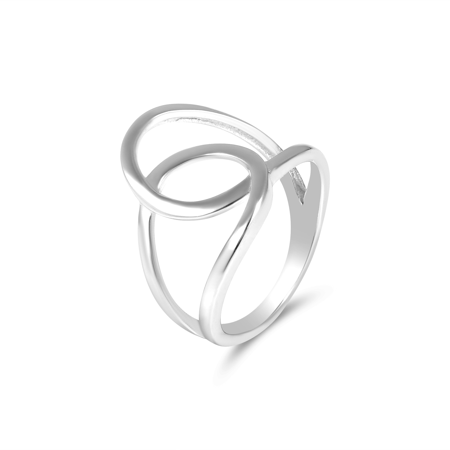 Inel argint cu cercuri intrepatrunse Silver Interlock Ring