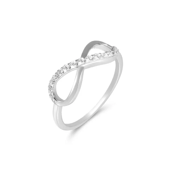 Inel argint cu semnul infinitului si pietre Zirconia Infinity Glow Ring