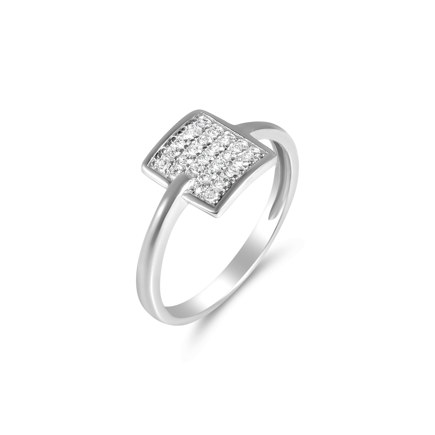 Inel argint cu pietre Zirconia Silver Square Glow
