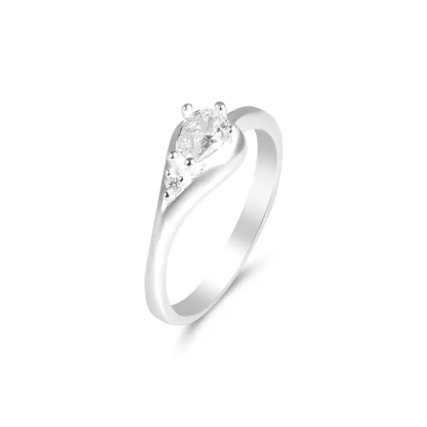 Inel argint tip picatura cu piatra Zirconia Silver Dewdrop
