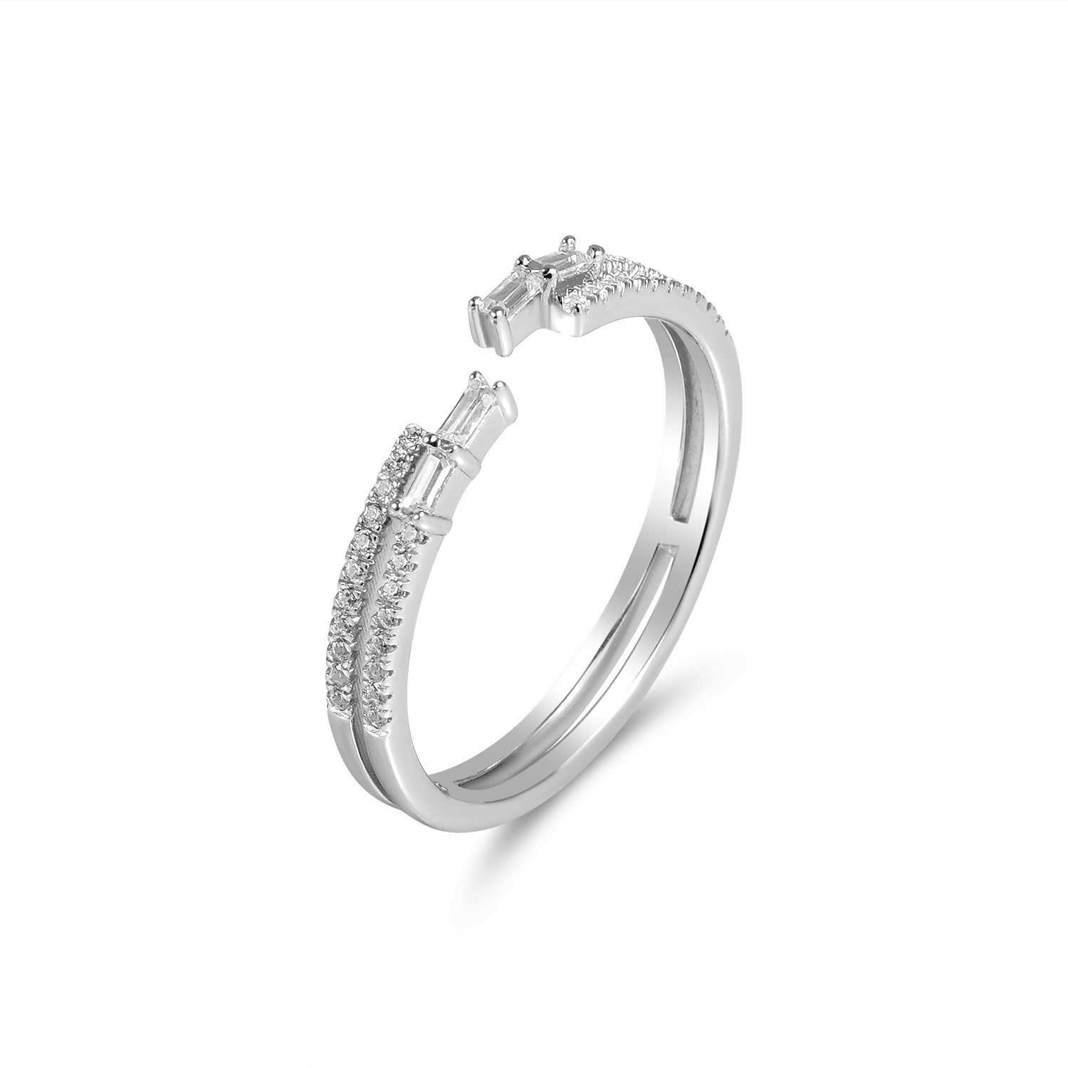 Inel argint cu pietre Zirconia design Open Shimmer