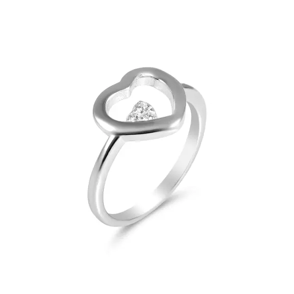 Inel argint cu inima si piatra Zirconia Heart Crystal Touch