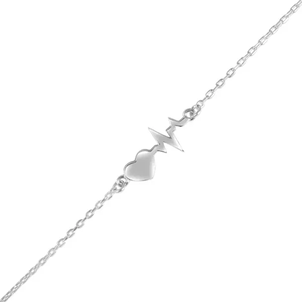 Bratara argint cu inima si puls Heartbeat Silver