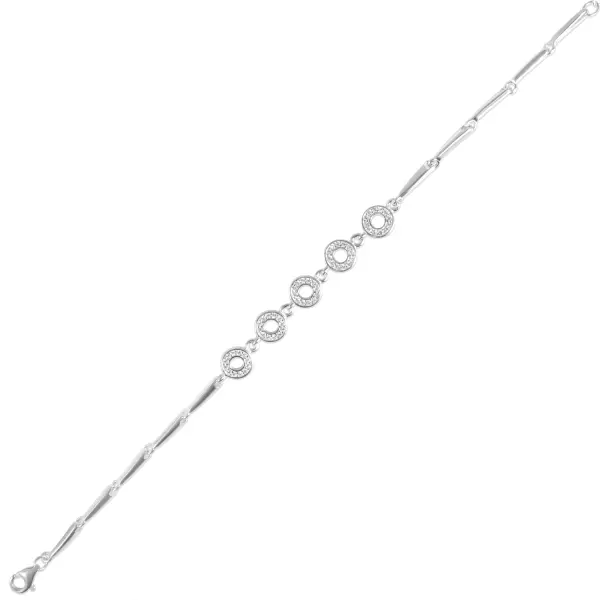 Bratara argint cu cercuri si pietre Zirconia Silver Circle Flow