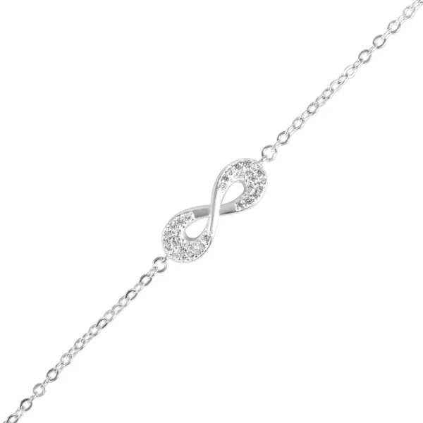 Bratara argint cu semnul infinitului si pietre Zirconia Silver Infinity Shine