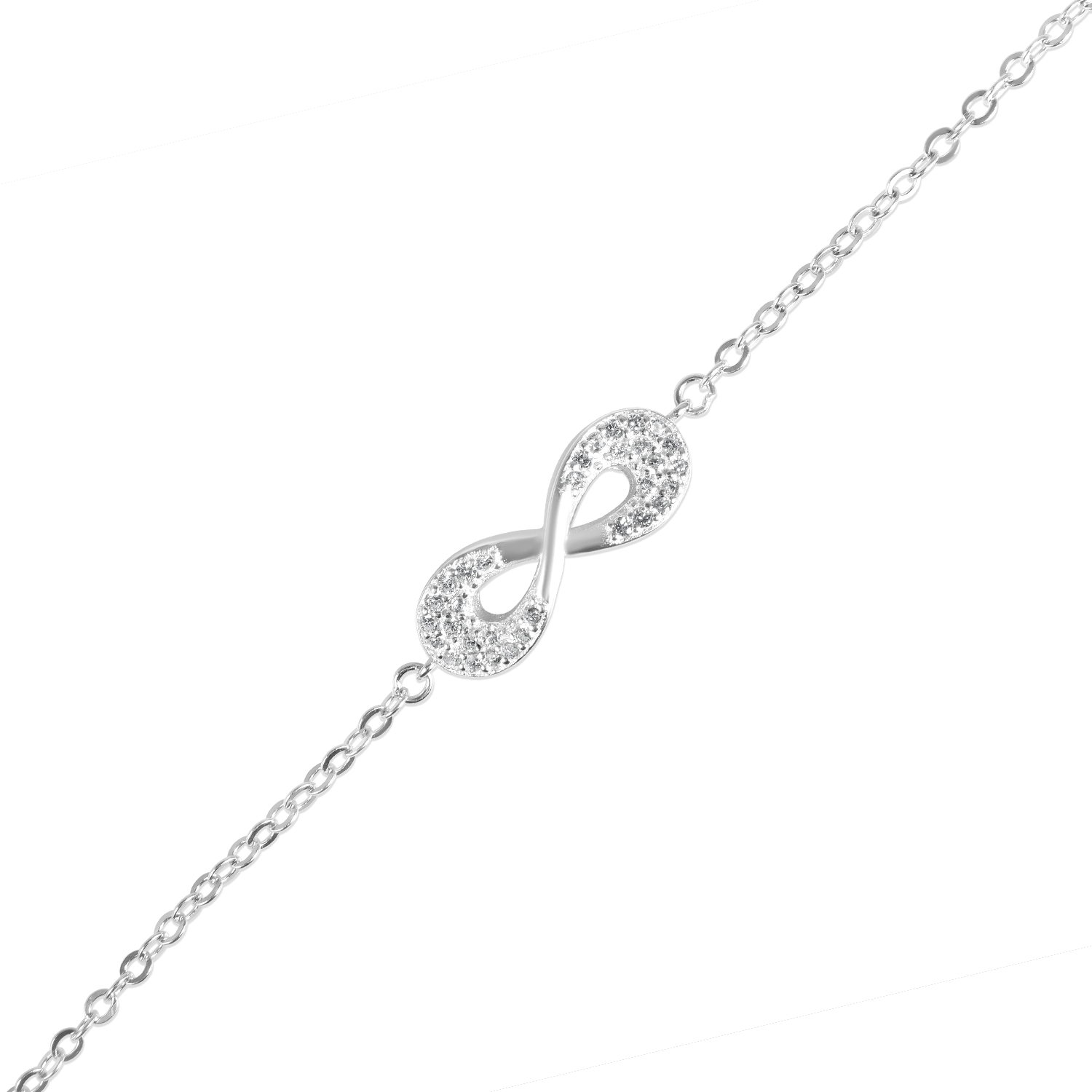 Bratara argint cu semnul infinitului si pietre Zirconia Silver Infinity Shine